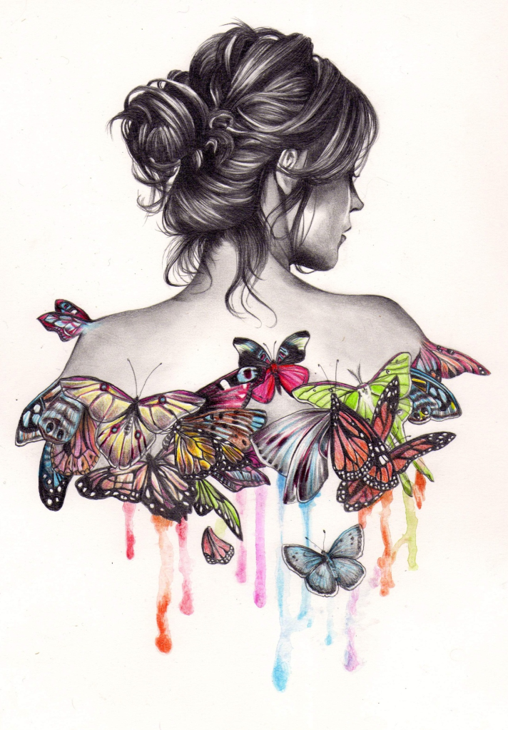 girl with butterfly back | JMC